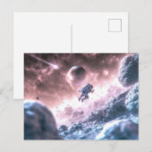 Jumping Astronaut Postkarte (Vorne/Hinten)