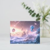 Jumping Astronaut Postkarte (Stehend Vorderseite)