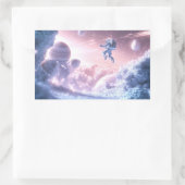 Jumping Astronaut Rechteckiger Aufkleber (Tasche)
