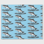 jumping atlantic salmon fish geschenkpapier (Flach)