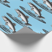 jumping atlantic salmon fish geschenkpapier (Ecke)