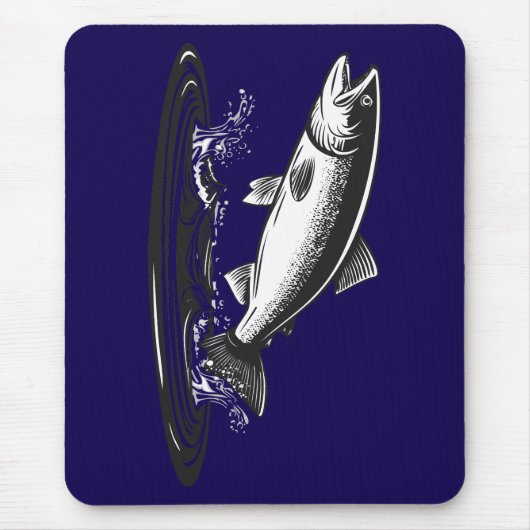 jumping atlantic salmon fish mousepad (Vorne)