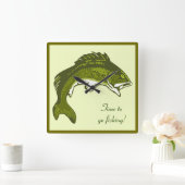 Jumping Bass Clock Quadratische Wanduhr (Zuhause)