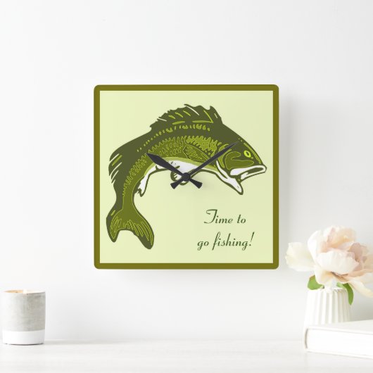 Jumping Bass Clock Quadratische Wanduhr (Zuhause)