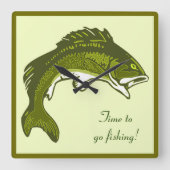 Jumping Bass Clock Quadratische Wanduhr (Vorderseite)