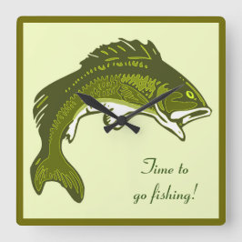 Jumping Bass Clock Quadratische Wanduhr