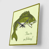 Jumping Bass Clock Quadratische Wanduhr (Winkel)