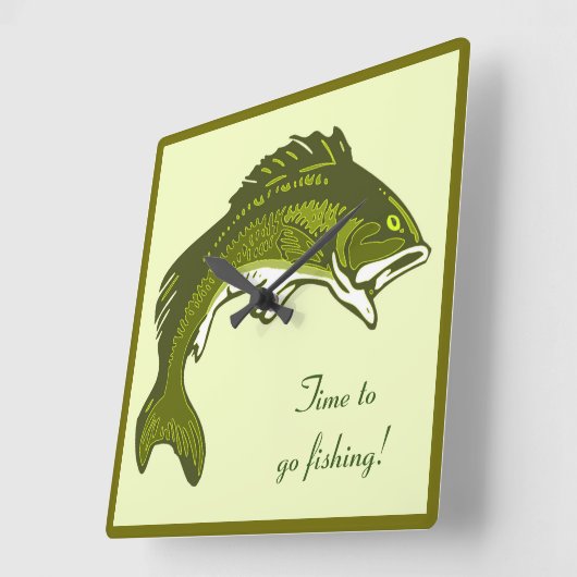 Jumping Bass Clock Quadratische Wanduhr (Winkel)