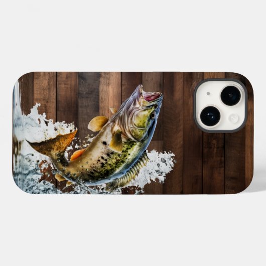 Jumping Bass Gone Fishing Case-Mate iPhone Hülle (Rückseite (Horizontal))