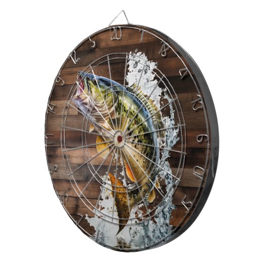 Jumping Bass Gone Fishing Dartscheibe (Vorderseite rechts)