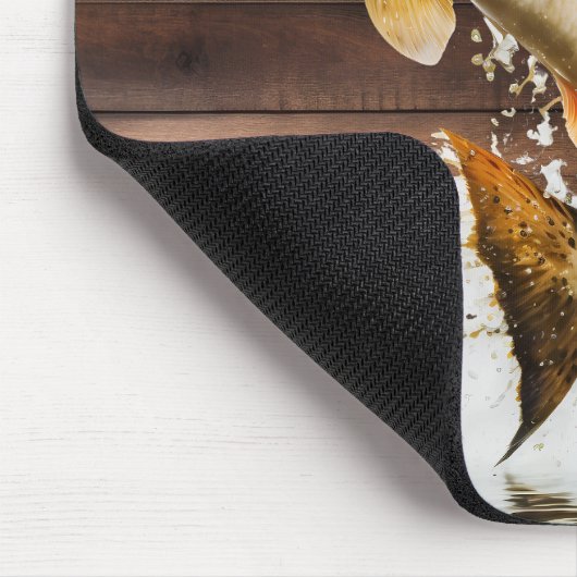 Jumping Bass Gone Fishing Mousepad (Ecke)