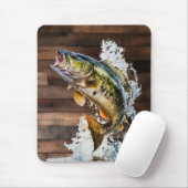 Jumping Bass Gone Fishing Mousepad (Mit Mouse)