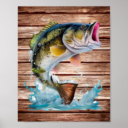 Jumping Bass Gone Fishing Poster (Vorne)