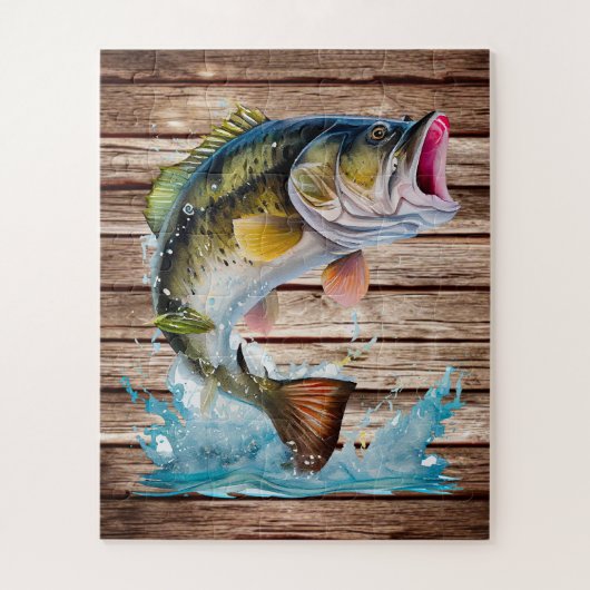 Jumping Bass Gone Fishing Puzzle (Vertikal)