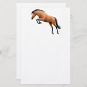 Jumping Bay Horse Stationery Briefpapier (Vorne/Hinten)