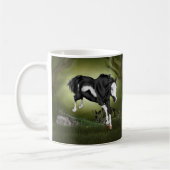 Jumping Black and White Overo Paint Horse Kaffeetasse (Links)