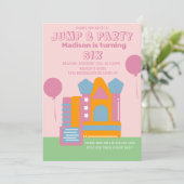 Jumping Bouncing Party Bounce House Geburtstag Pin Einladung (Stehend Vorderseite)