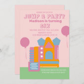 Jumping Bouncing Party Bounce House Geburtstag Pin Einladung (Vorne/Hinten)