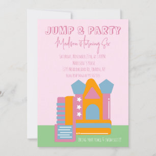 Jumping Bouncing Party Bounce House Geburtstag Pin Einladung