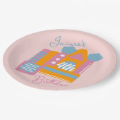 Jumping Bouncy Rental Party House Geburtstag Pappteller (Schrägansicht)