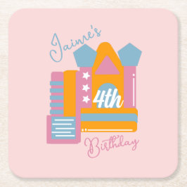 Jumping Bouncy Rental Party House Geburtstag Rechteckiger Pappuntersetzer