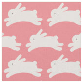 Jumping Bunny Pattern Pink Stoff (Nahaufnahme)
