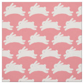 Jumping Bunny Pattern Pink Stoff (Muster)