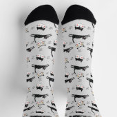 Jumping Cartoon Katzen und Gesichter Socken (Oben)