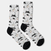 Jumping Cartoon Katzen und Gesichter Socken (Rechts)