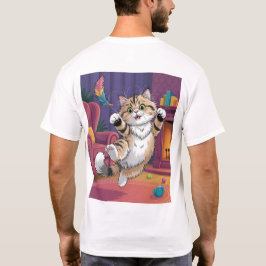 Jumping Cat Fun | Cute and Cheerful Pet Artwork T-Shirt