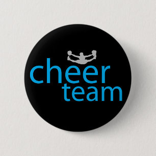 Jumping Cheerleader Team Gear Button