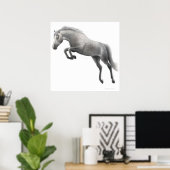 Jumping Dappled Gray Horse Poster (Heimbüro)