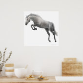 Jumping Dappled Gray Horse Poster (Küche)