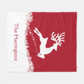 Jumping Deer individuelle Name Fleece Decke (Vorderseite (Horizontal))