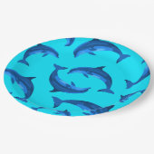 Jumping Delphine Tropical Summer Party Teller (Schrägansicht)