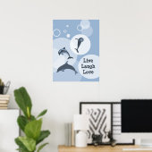 Jumping Delphins Live-Laugh-Liebe Poster (Heimbüro)