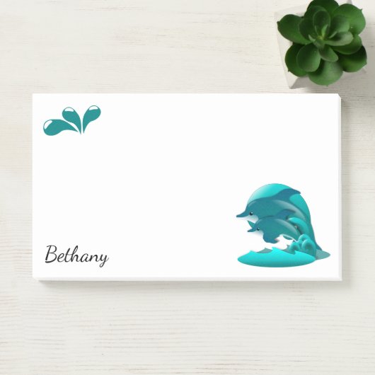 Jumping Delphins Personalisiert Post-it Klebezettel (Büro)