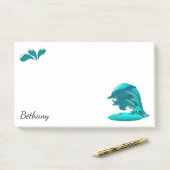 Jumping Delphins Personalisiert Post-it Klebezettel (Auf Schreibtisch)