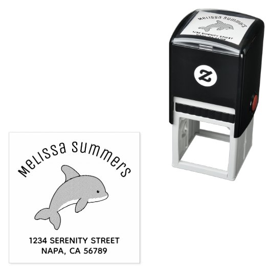 Jumping Dolphin-Adresse Permastempel (Beispiel)