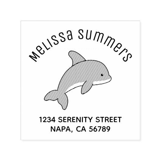 Jumping Dolphin-Adresse Permastempel (Design)