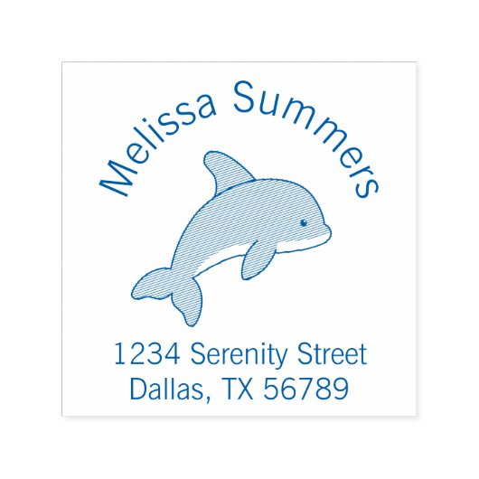 Jumping Dolphin-Adresse Permastempel (Design)