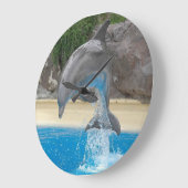 Jumping Dolphin Große Wanduhr (Winkel)