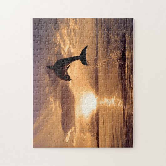 Jumping Dolphin in Sunset, Jigsaw Puzzle (Vertikal)