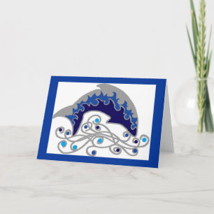 Jumping Dolphin Note Card Karte