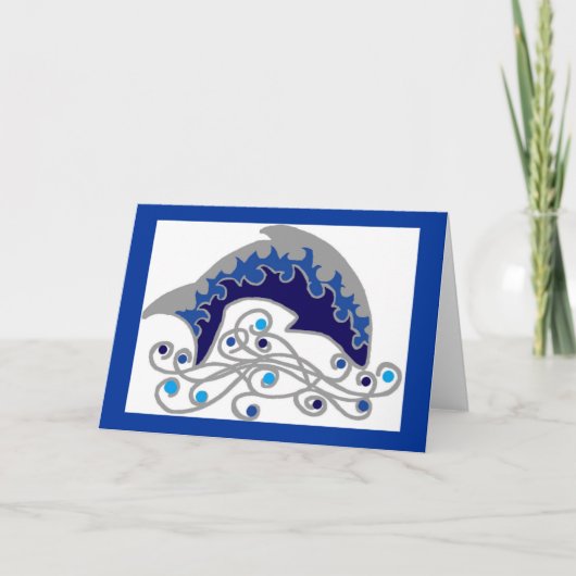 Jumping Dolphin Note Card Karte (Vorderseite)