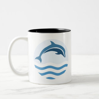 Jumping Dolphin Zweifarbige Tasse