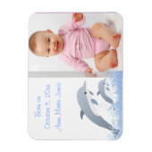 Jumping Dolphins Baby Ankündigung Magnet (Vertikal)