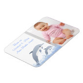 Jumping Dolphins Baby Ankündigung Magnet (Linke Seite)