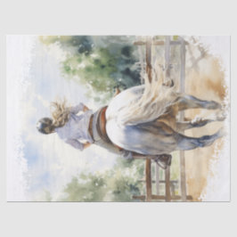 Jumping Eventing Horse Decoupage anzeigen Seidenpapier