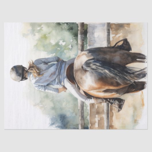 Jumping Eventing Horse Decoupage anzeigen Seidenpapier (Vorderseite)